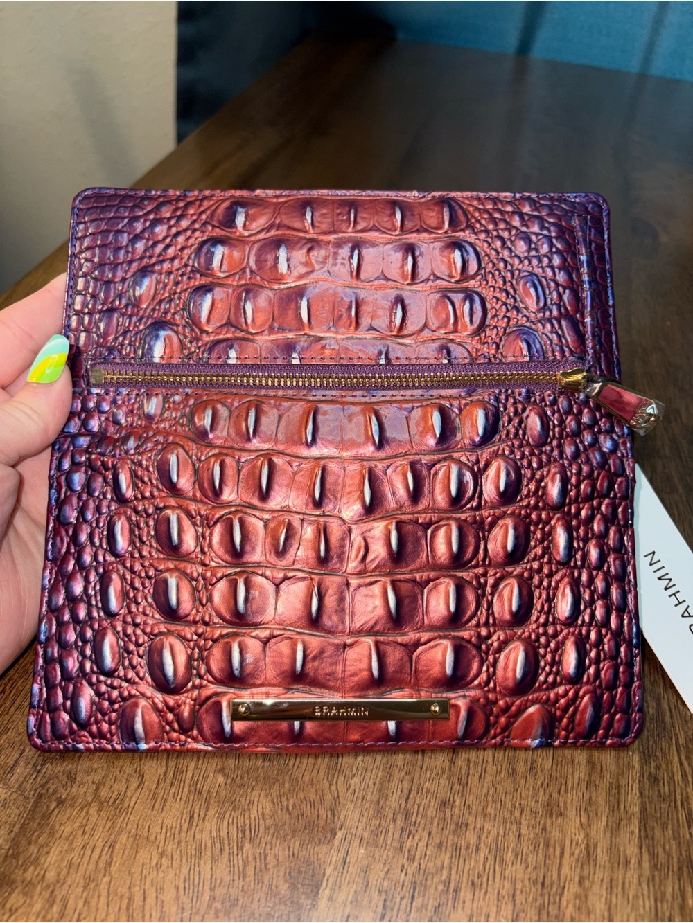 Brahmin NWT Ady - Dawning Ombré - Dusk Inspired Leather Wallet - Plum - Picture 10 of 14